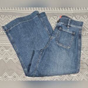 Spanx High Waisted Cropped Wide Leg Pullon Pants With Patch Pockets Size Small P